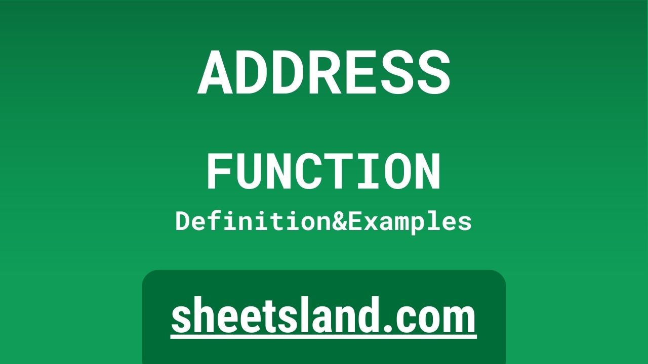 ADDRESS Function