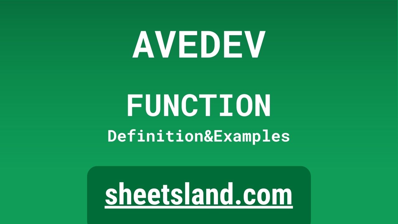 AVEDEV Function