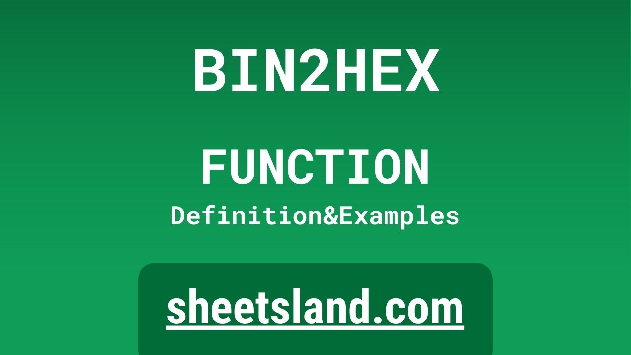 BIN2HEX Function