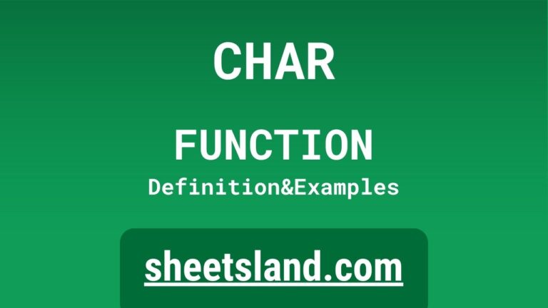 CHAR Function: Definition, Formula Examples and Usage