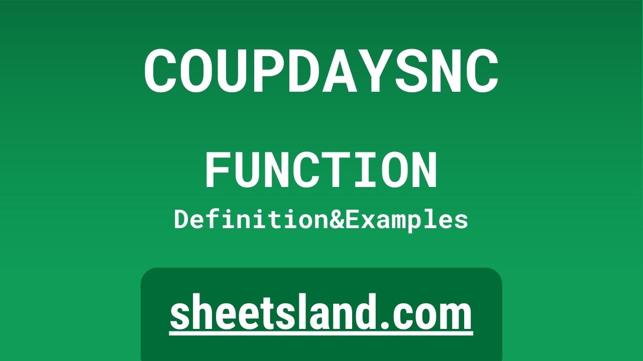 COUPDAYSNC Function