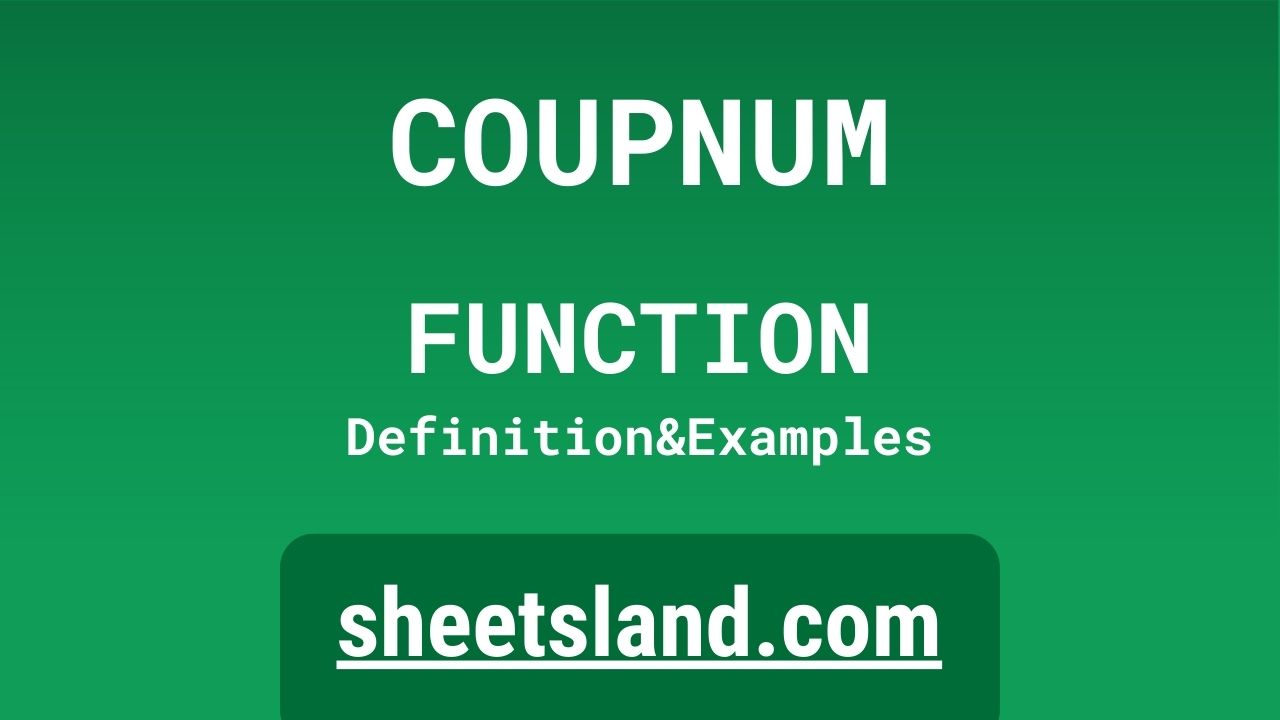 COUPNUM Function