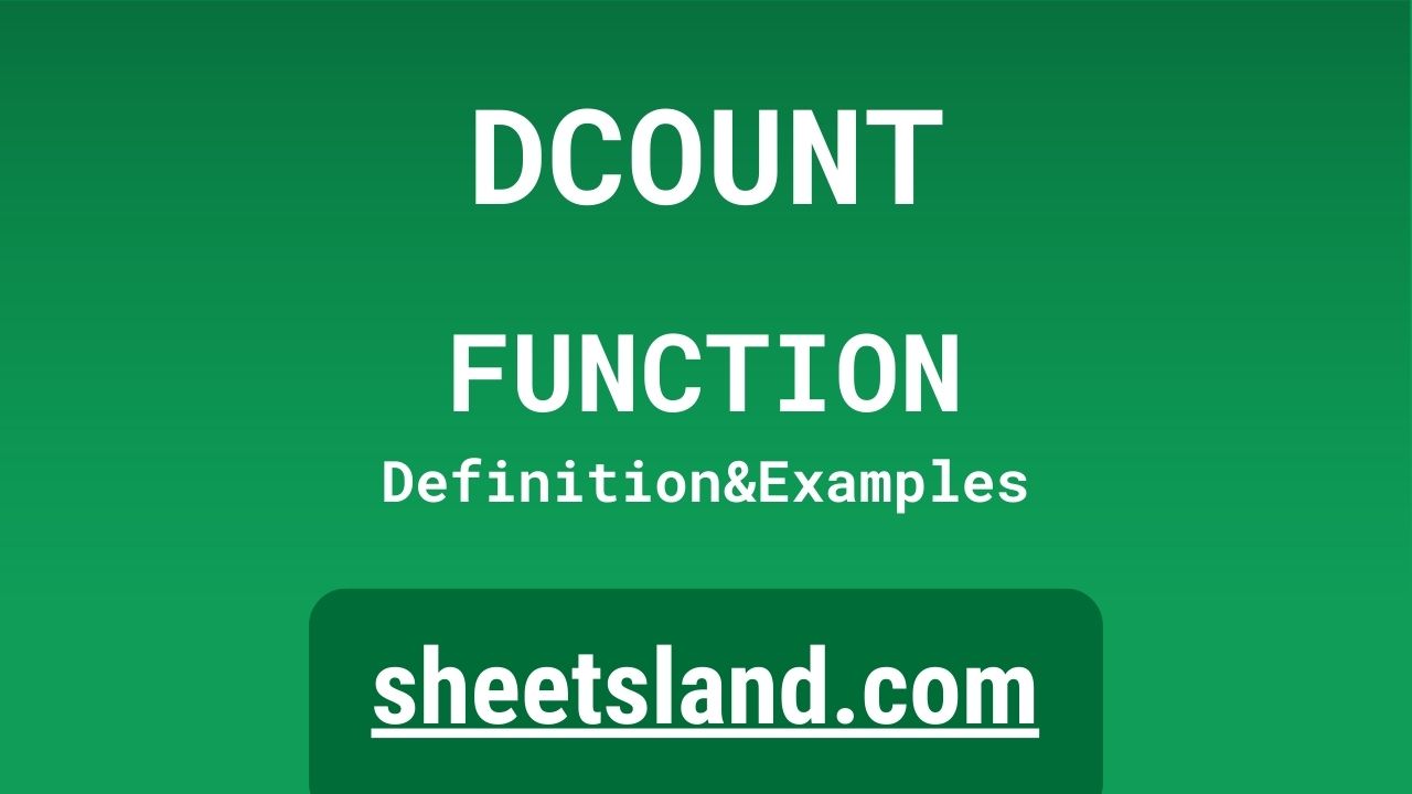 DCOUNT Function