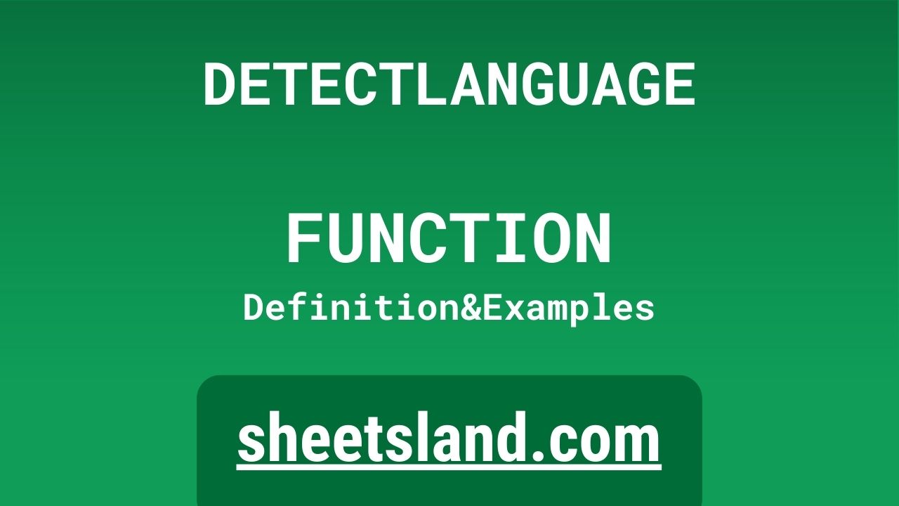 DETECTLANGUAGE Function