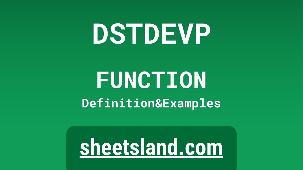 DSTDEVP Function