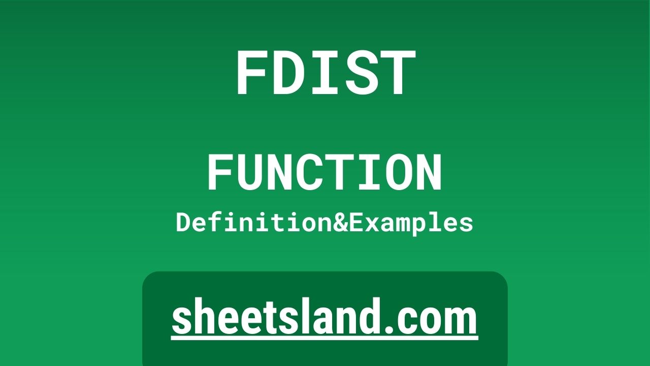 FDIST Function