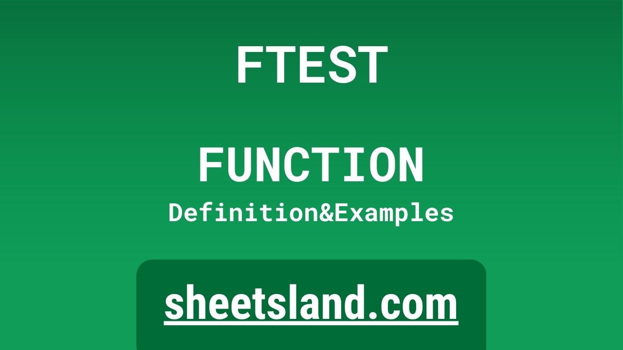 FTEST Function