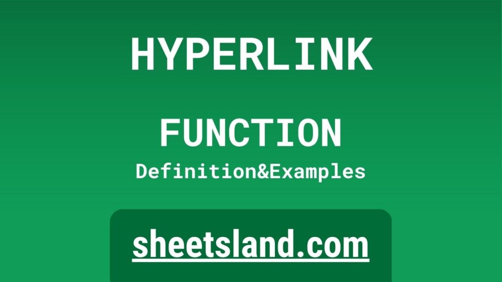 Hyperlink Function Definition Formula Examples And Usage